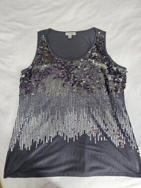 Womens Dress Barn Sequins Tank Top Size 2X